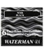 WATERMAN INK CARTRIDGE MINI Pk BLACK 52011 SET OF 3